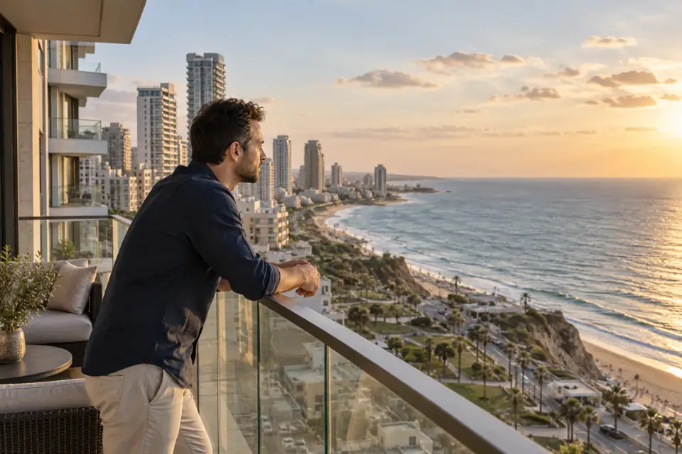 Vue du littoral israélien pour comparer les budgets immobiliers