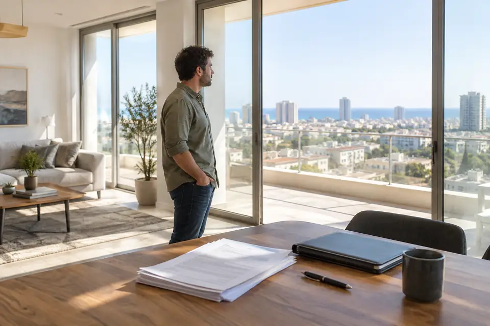 Acquéreur visitant un appartement neuf avant sa demande de financement